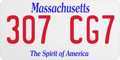 MA license plate 307CG7