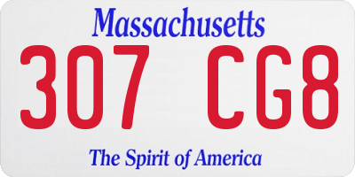 MA license plate 307CG8