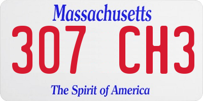 MA license plate 307CH3