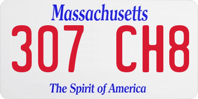 MA license plate 307CH8