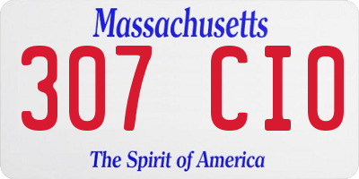 MA license plate 307CI0