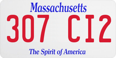 MA license plate 307CI2