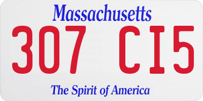 MA license plate 307CI5