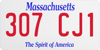 MA license plate 307CJ1