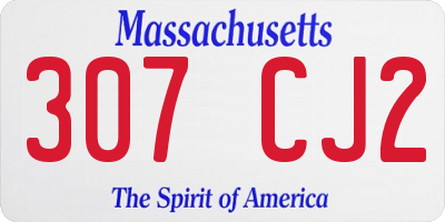 MA license plate 307CJ2