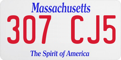 MA license plate 307CJ5
