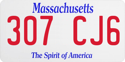MA license plate 307CJ6