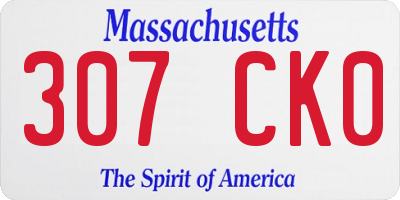 MA license plate 307CK0