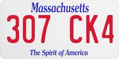 MA license plate 307CK4