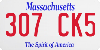 MA license plate 307CK5