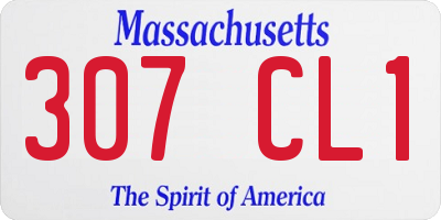 MA license plate 307CL1