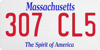 MA license plate 307CL5