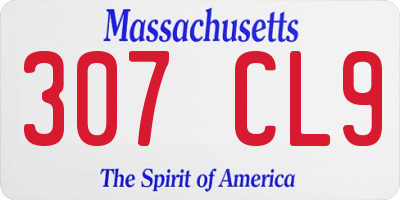 MA license plate 307CL9