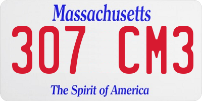 MA license plate 307CM3
