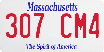MA license plate 307CM4