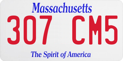 MA license plate 307CM5
