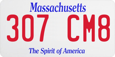 MA license plate 307CM8