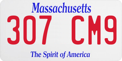 MA license plate 307CM9
