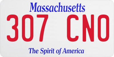 MA license plate 307CN0
