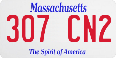 MA license plate 307CN2
