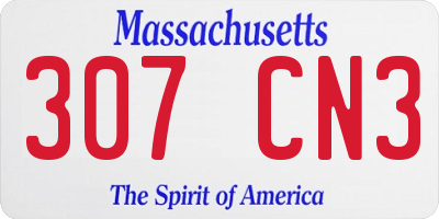 MA license plate 307CN3