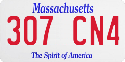 MA license plate 307CN4
