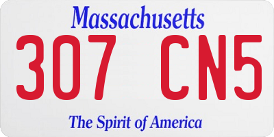 MA license plate 307CN5