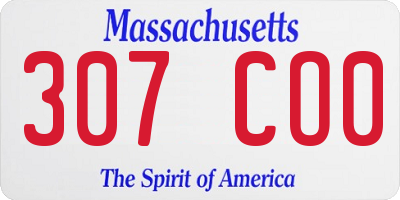 MA license plate 307CO0