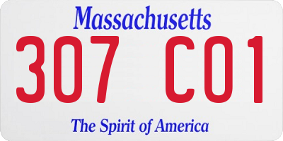 MA license plate 307CO1