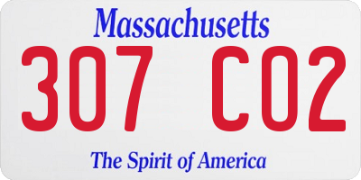 MA license plate 307CO2