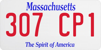 MA license plate 307CP1