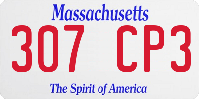 MA license plate 307CP3