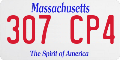 MA license plate 307CP4