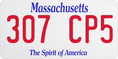 MA license plate 307CP5