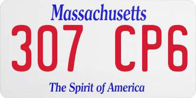 MA license plate 307CP6