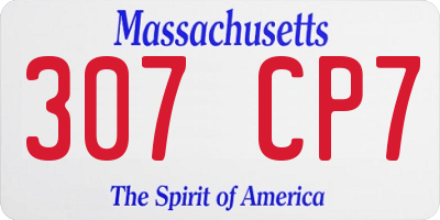 MA license plate 307CP7