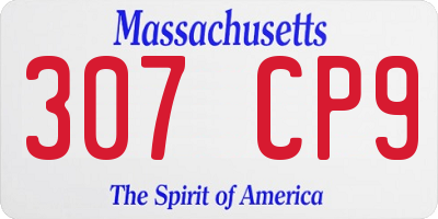 MA license plate 307CP9