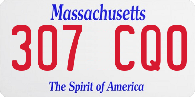 MA license plate 307CQ0