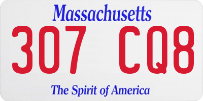 MA license plate 307CQ8