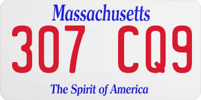 MA license plate 307CQ9