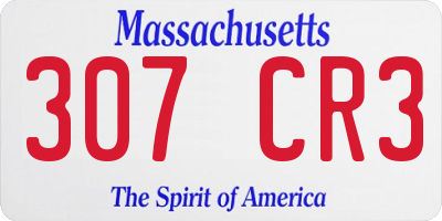MA license plate 307CR3