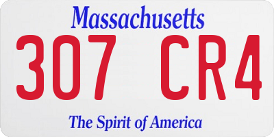 MA license plate 307CR4