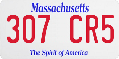 MA license plate 307CR5