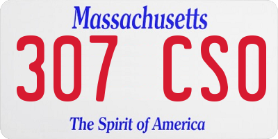 MA license plate 307CS0