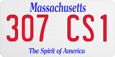 MA license plate 307CS1