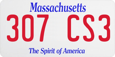 MA license plate 307CS3