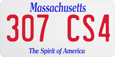 MA license plate 307CS4