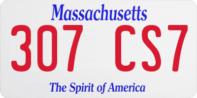 MA license plate 307CS7
