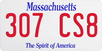 MA license plate 307CS8