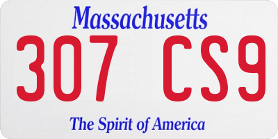MA license plate 307CS9